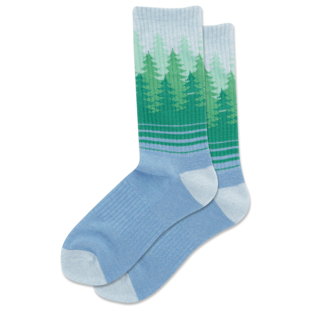 "Tree Line" Polyester Crew Socks by Hot Sox - Medium