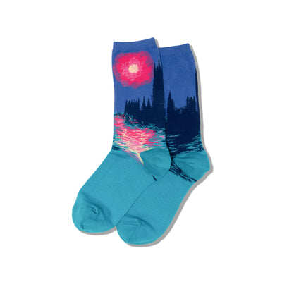 "Parliament at Sunset" Cotton Crew Socks by Hot Sox