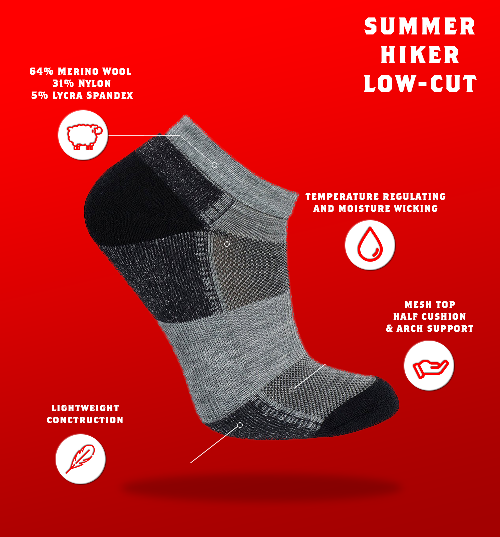 Features of hiking merino wool ankle socks