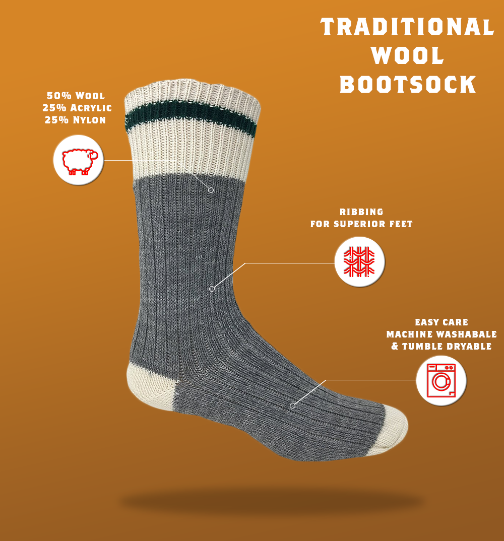 Kid's Wool Boot Socks Features 