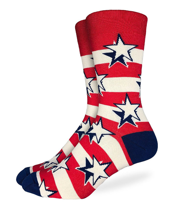 "Stars and Stripes" Cotton Crew Socks by Good Luck Sock